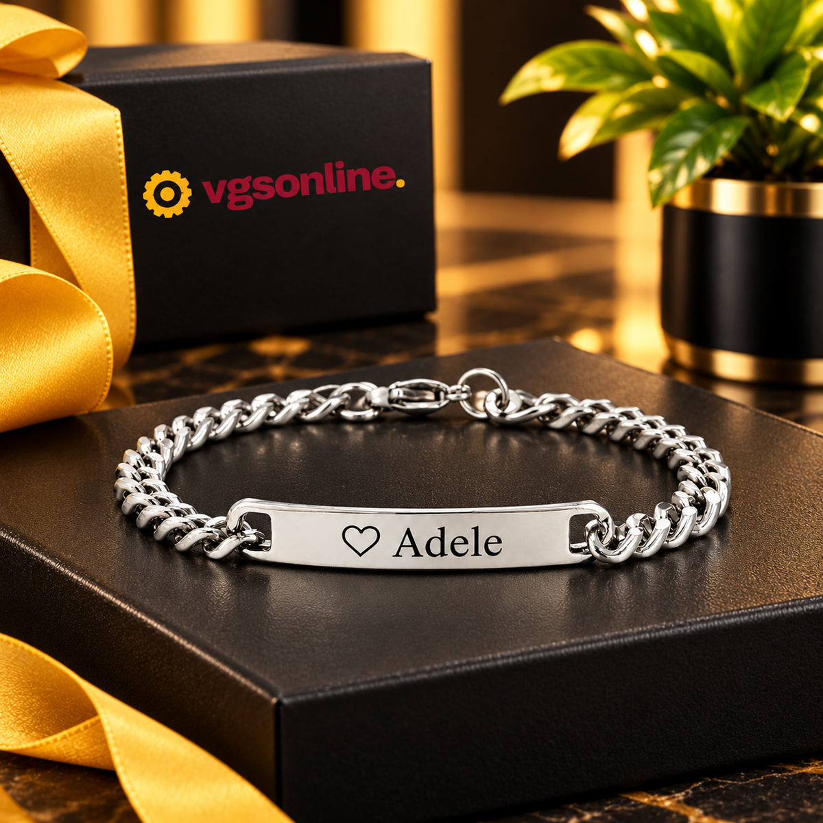 From Grandma To  Granddaughter — Personalized Name Stainless Steel Bracelet Gift Set