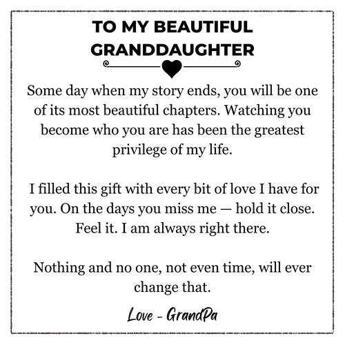 From GrandPa To  Granddaughter — Personalized Name Stainless Steel Bracelet Gift Set